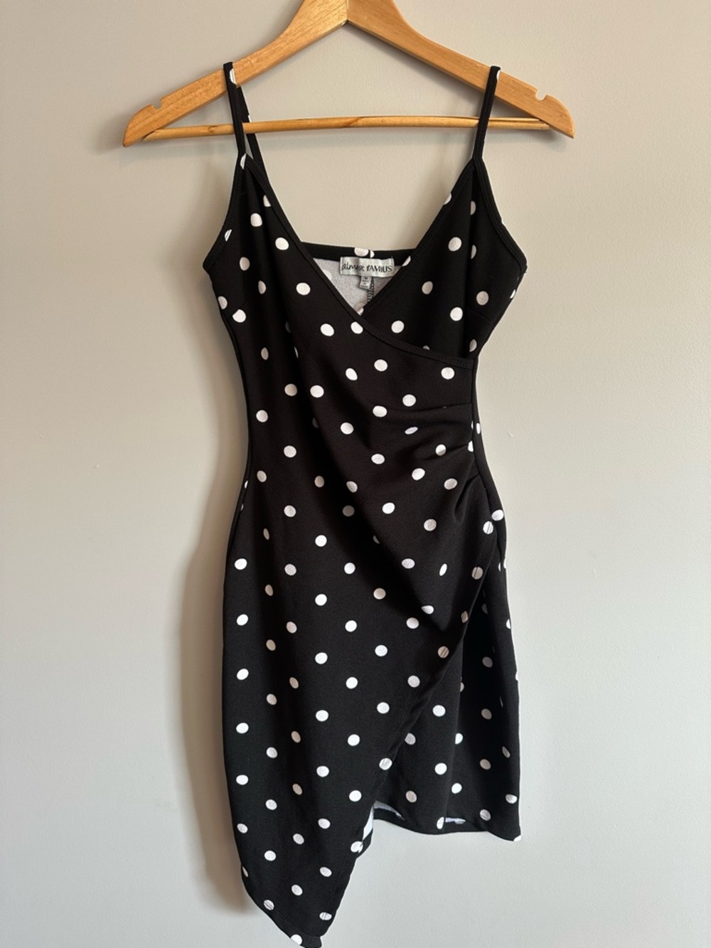 Black & White Polka Dot Slip Dress - Classic Spaghetti Strap